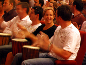 Hutchison Telecoms 2006 Sales Conference corporate event interactive drumming 3G Australian Technology Park